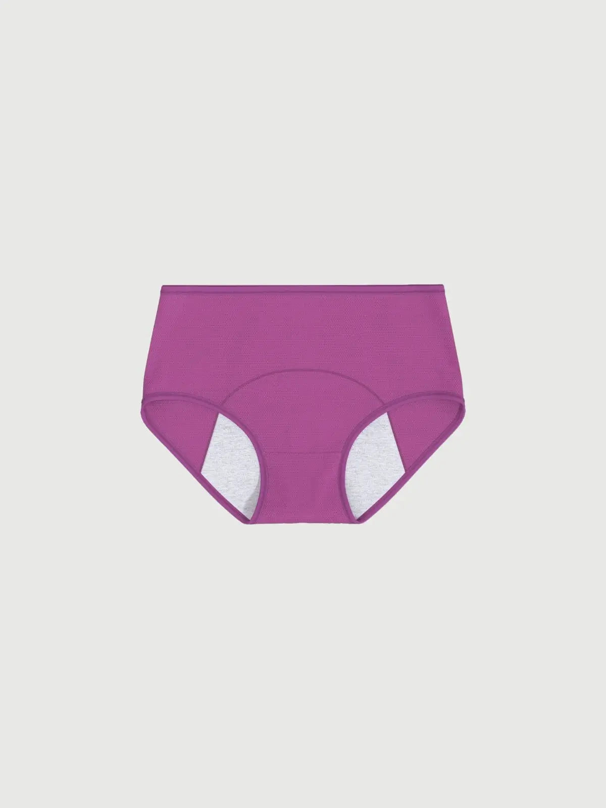 Lila Inkontinenzslip für Damen, Vorderansicht.