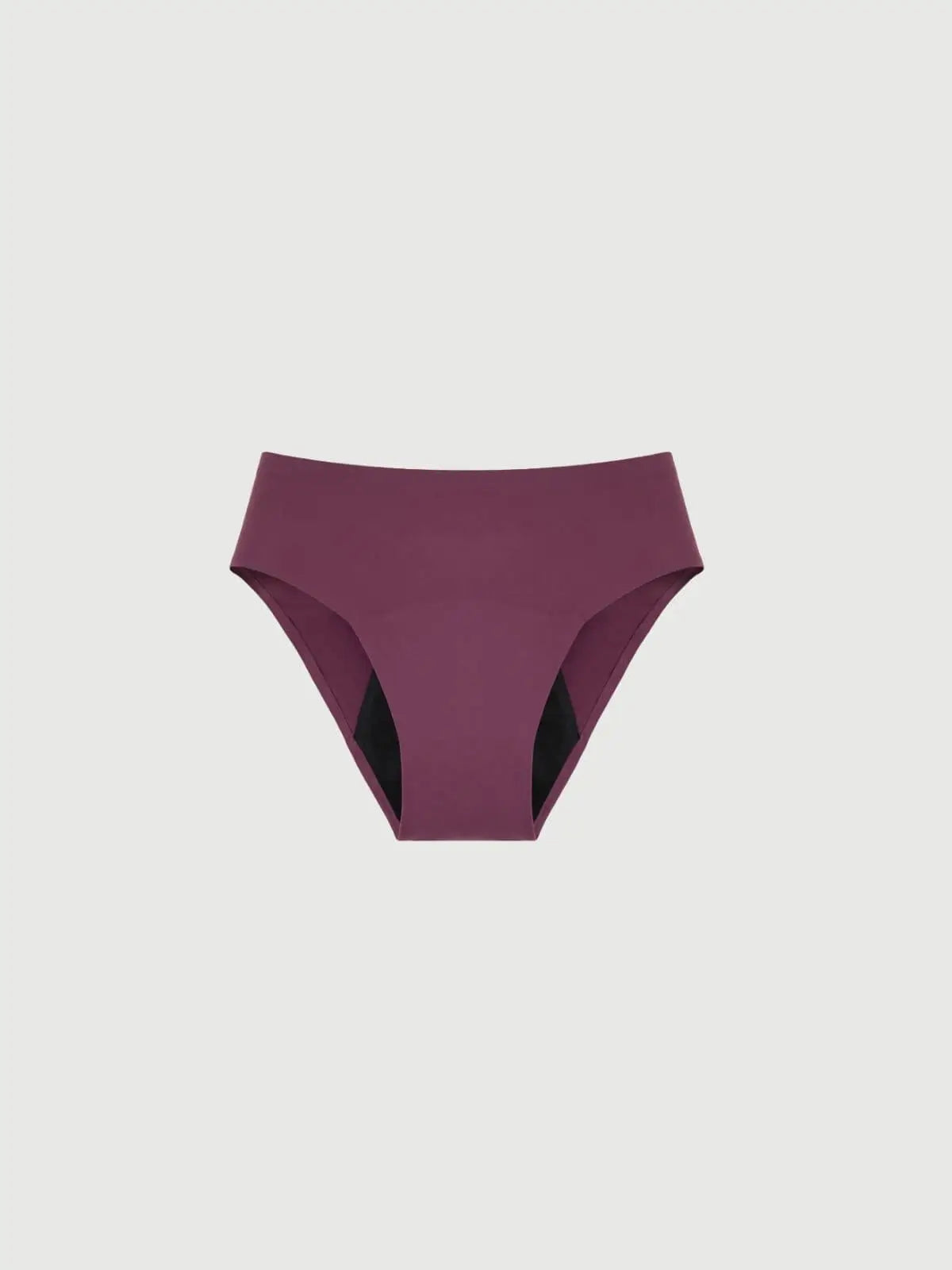 Bordeauxfarbene Inkontinenz-Culotte für Damen, Vorderansicht.