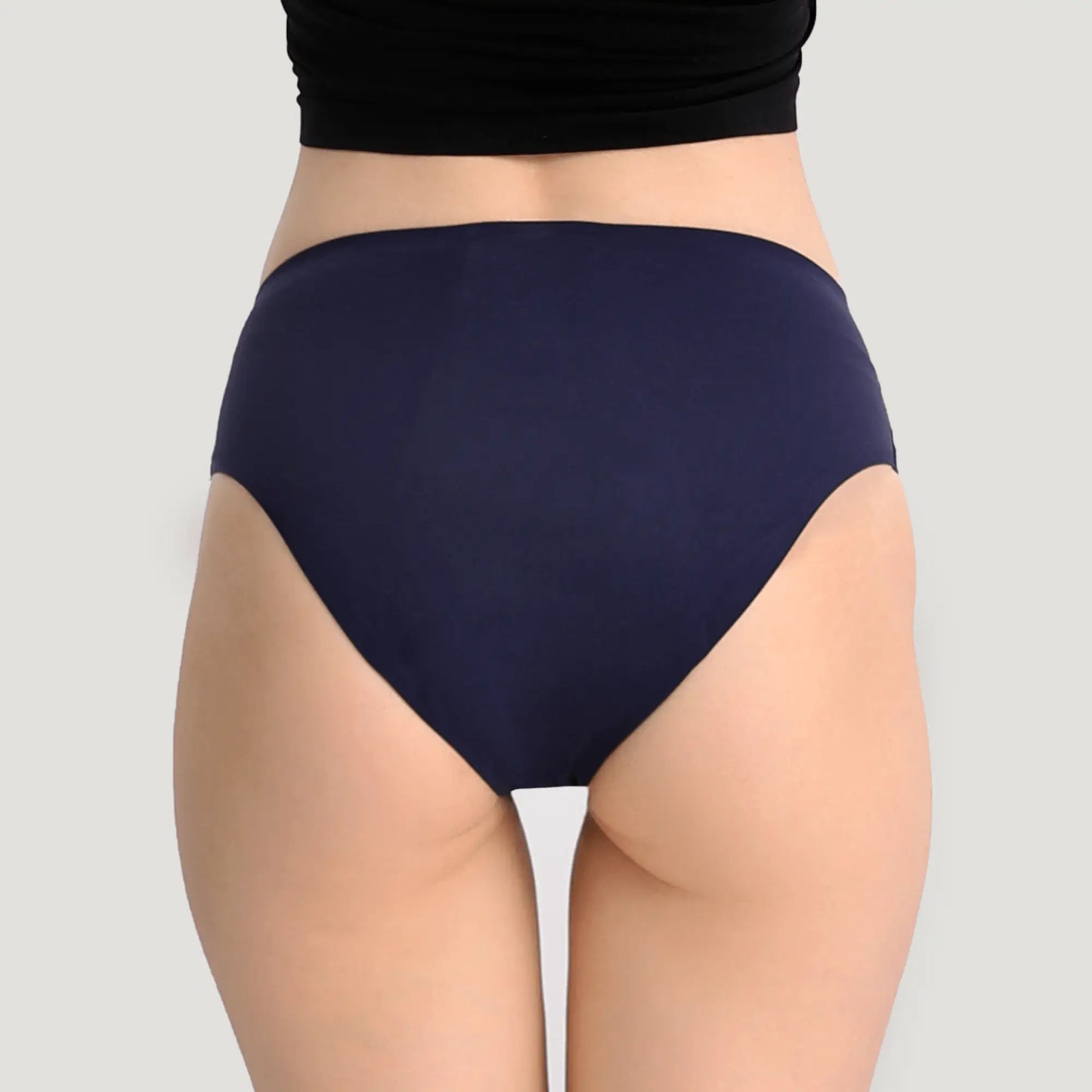 Inkontinenz-Slip in Dunkelblau für Damen, Rückansicht.