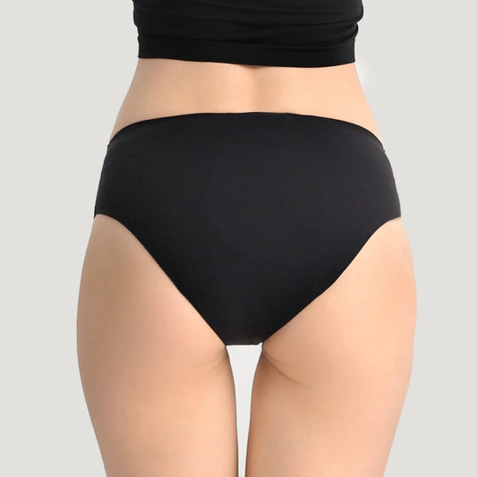 Schwarze Inkontinenz-Culotte für Damen, Rückansicht.