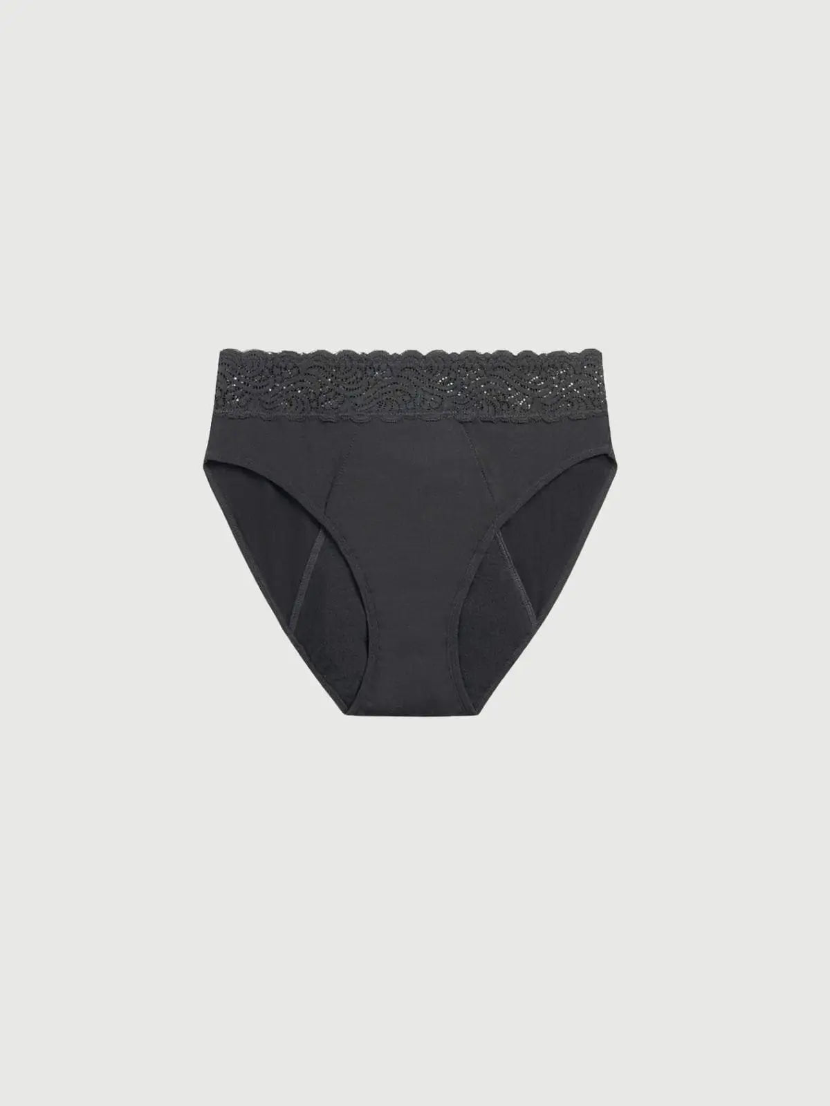 schwarze Inkontinenz-Culotte mit Spitze für Damen, Vorderansicht