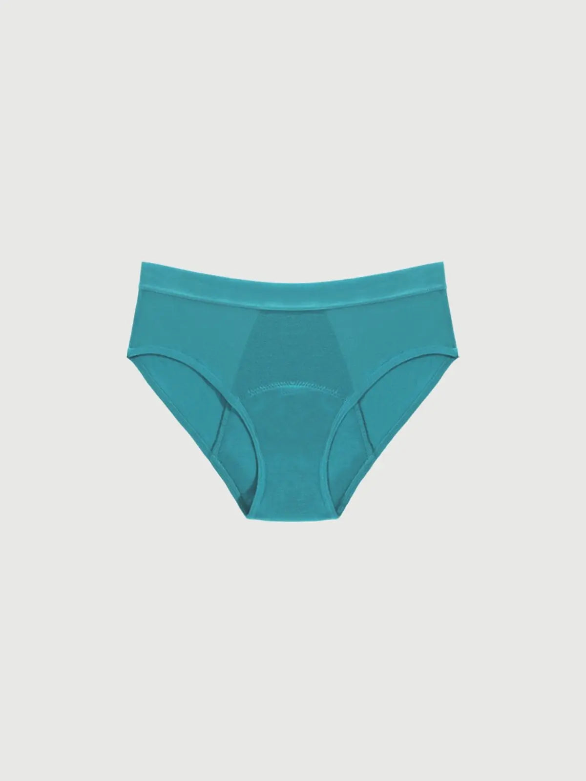 Türkise Inkontinenz-Culotte für Damen, Vorderansicht.
