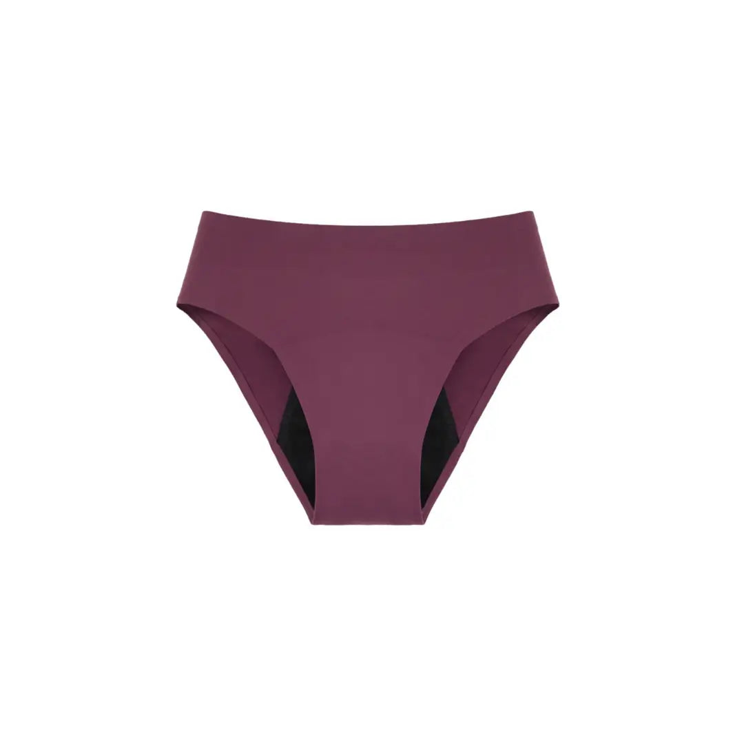 lila hochgeschnittener Inkontinenz-Slip für Damen, Vorderansicht