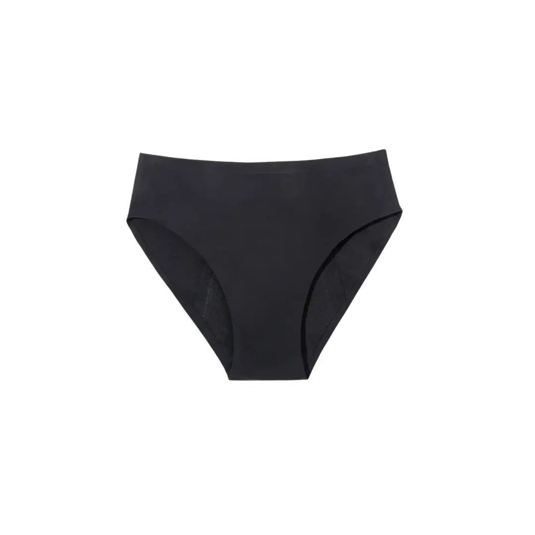 schwarzer Inkontinenz-Slip mit hoher Taille für Damen, Vorderansicht