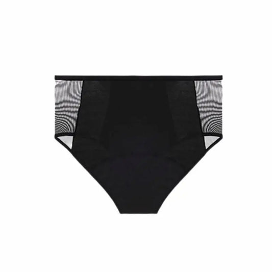 schwarzer hochgeschnittener Inkontinenz-Slip für Damen, Vorderansicht