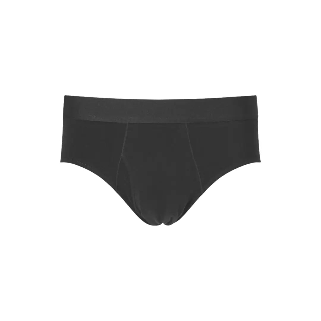 Schwarzer Inkontinenz-Slip für Herren, Vorderansicht.