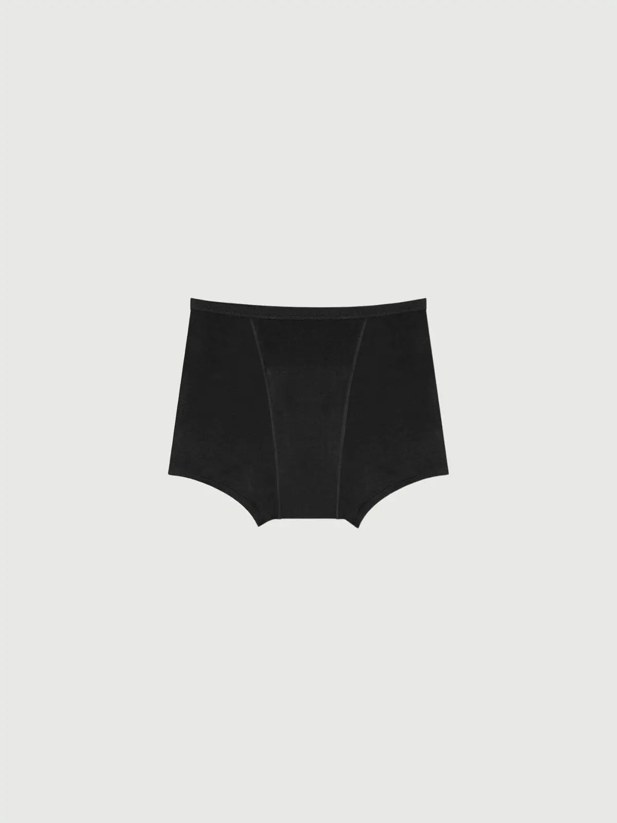 Schwarzer Inkontinenz-Boxer für Damen, Vorderansicht.