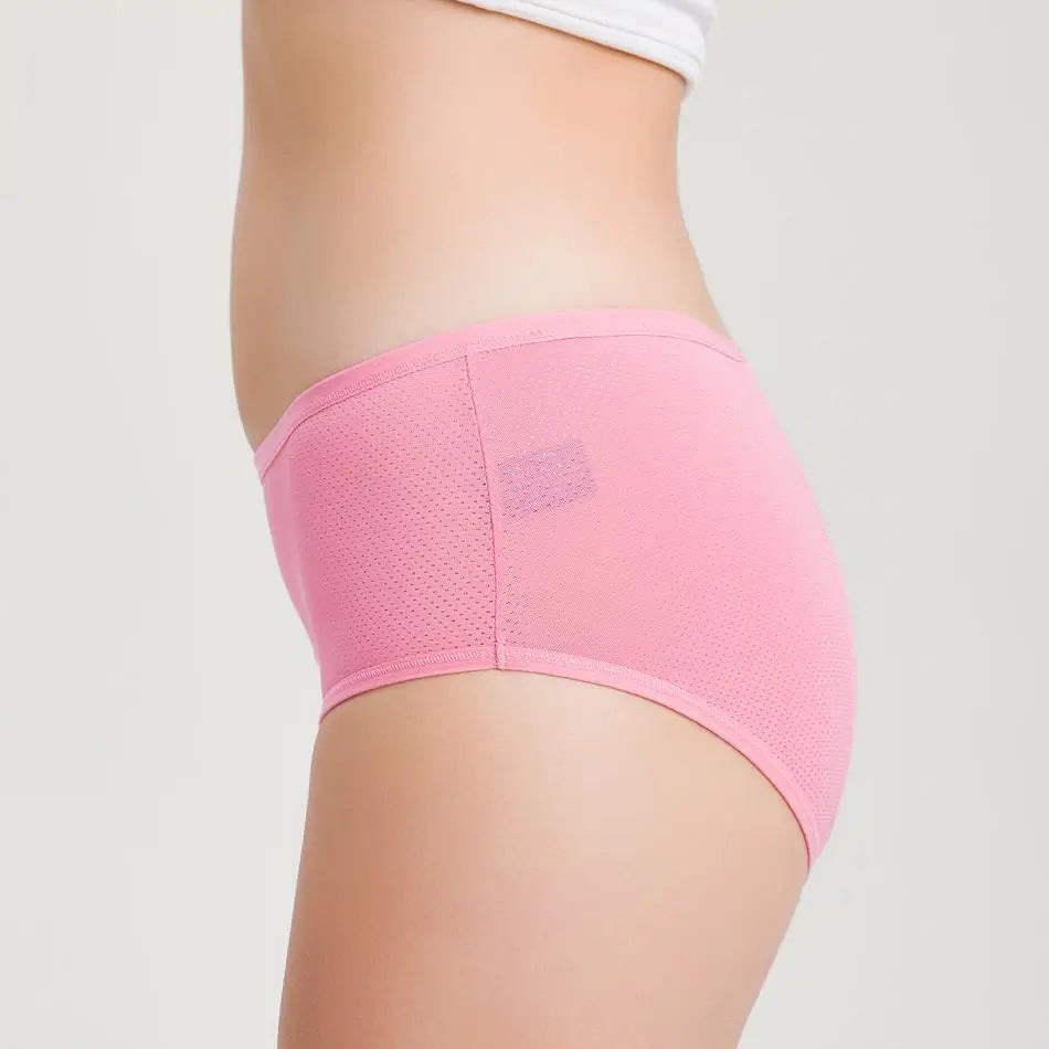 Rosa Inkontinenz-Culotte für Damen, Seitenansicht.