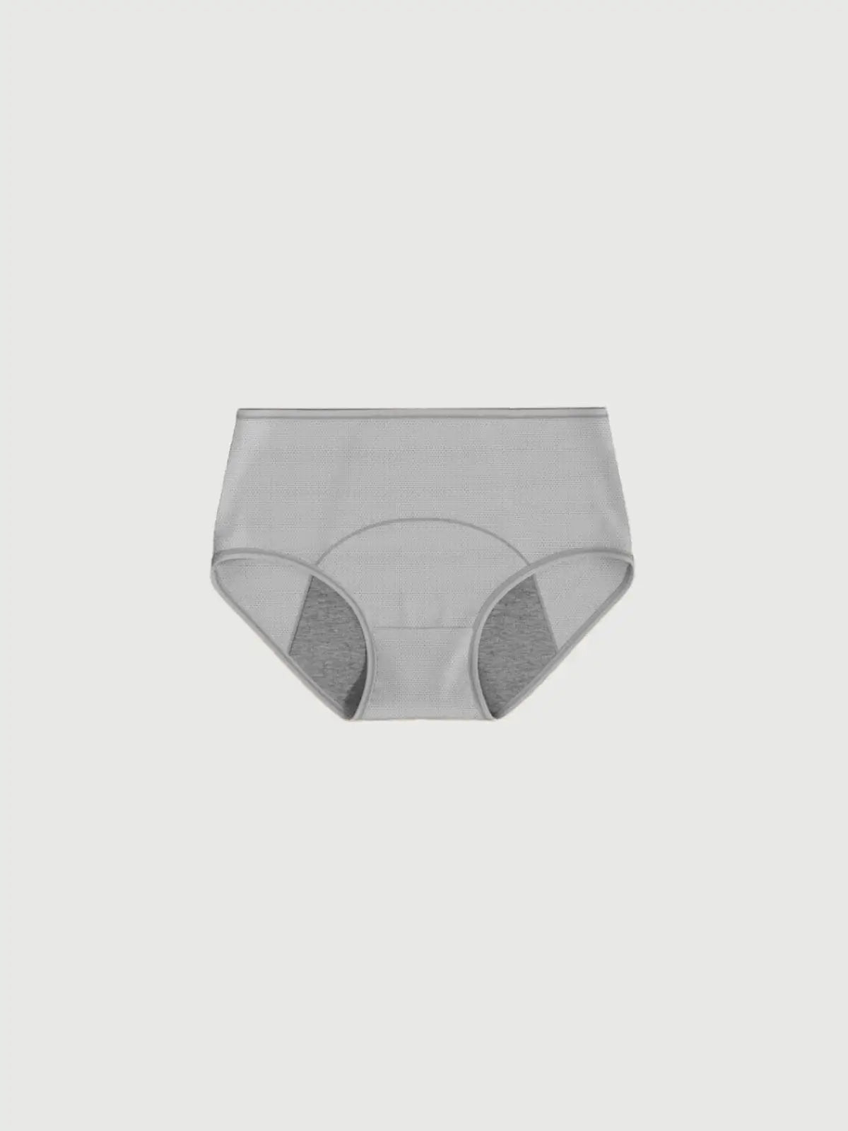 Graue Inkontinenz-Culotte für Damen, Vorderansicht.