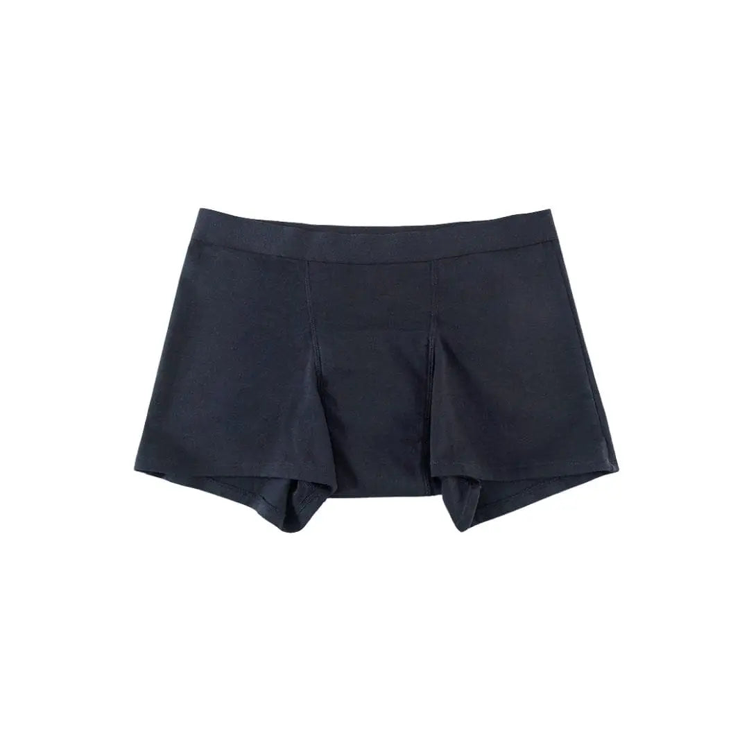 Schwarzer Damen-Inkontinenz-Boxer, Vorderansicht.