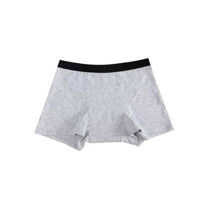 Grauer Damen-Inkontinenz-Boxer mit schwarzem Bund, Vorderansicht.