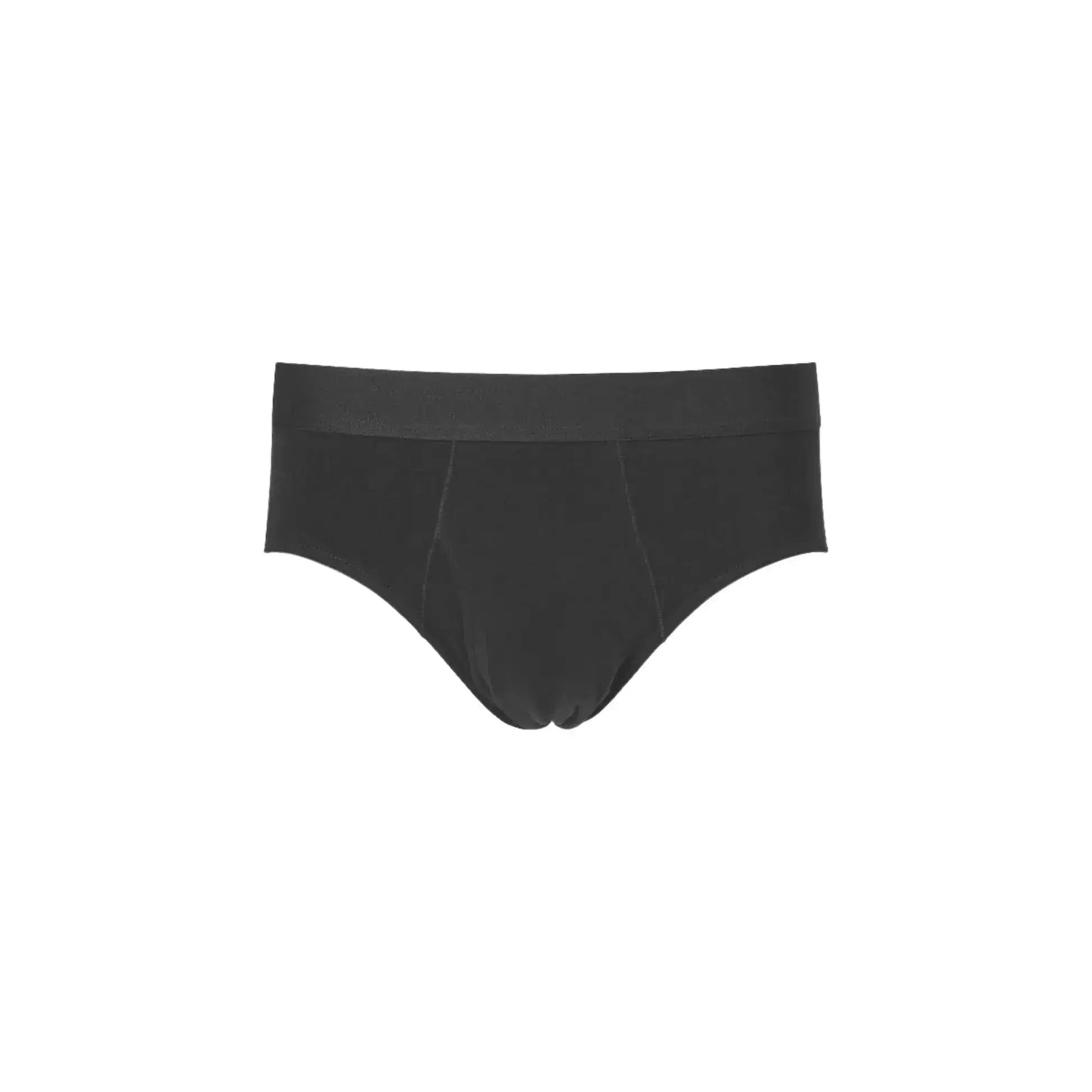 Schwarzer Inkontinenz-Slip für Herren, Vorderansicht.