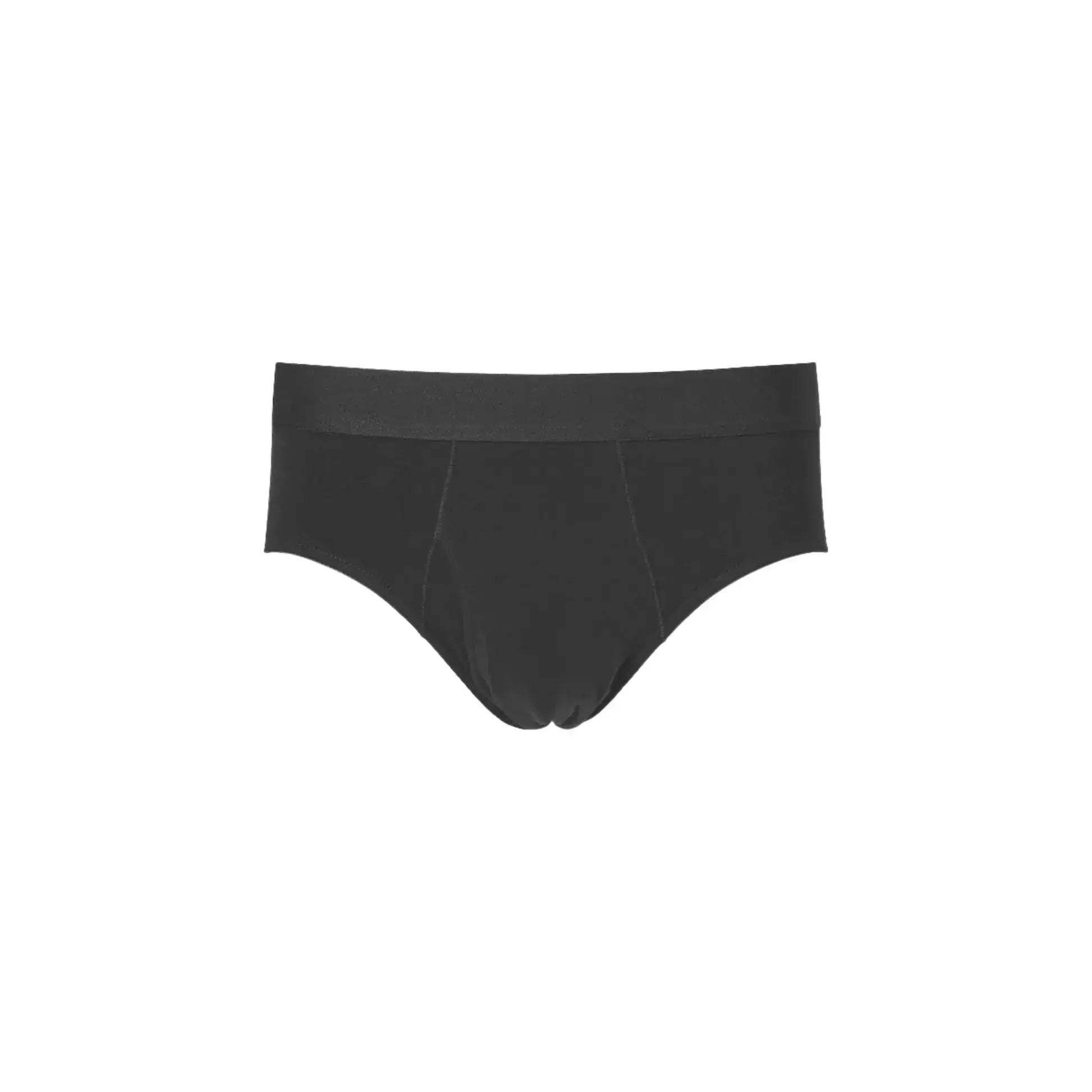 Schwarzer Inkontinenz-Slip für Herren, Vorderansicht.