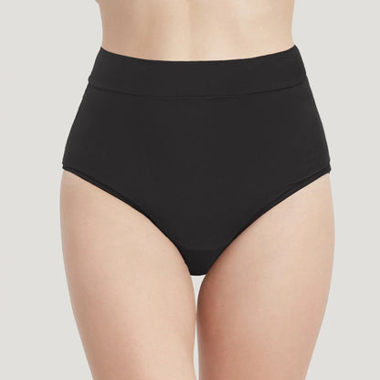 schwarzer Inkontinenz-Bikinihose mit hoher Taille für Damen, Vorderansicht