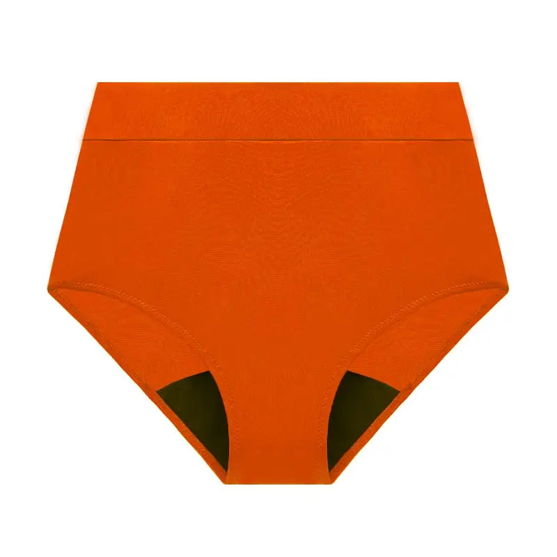 orangefarbener Inkontinenz-Slip mit hoher Taille für Damen, Vorderansicht