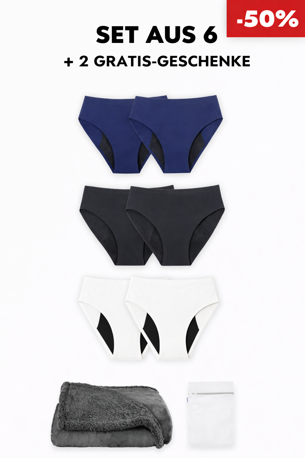 Wintersale-Pack – Hochtaillierte, ultra-saugfähige Inkontinenzslips