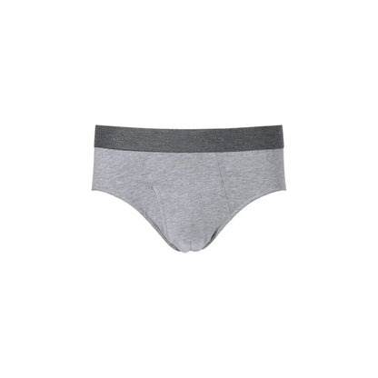 Grauer Inkontinenz-Slip für Herren mit dunklem Bund, Vorderansicht.