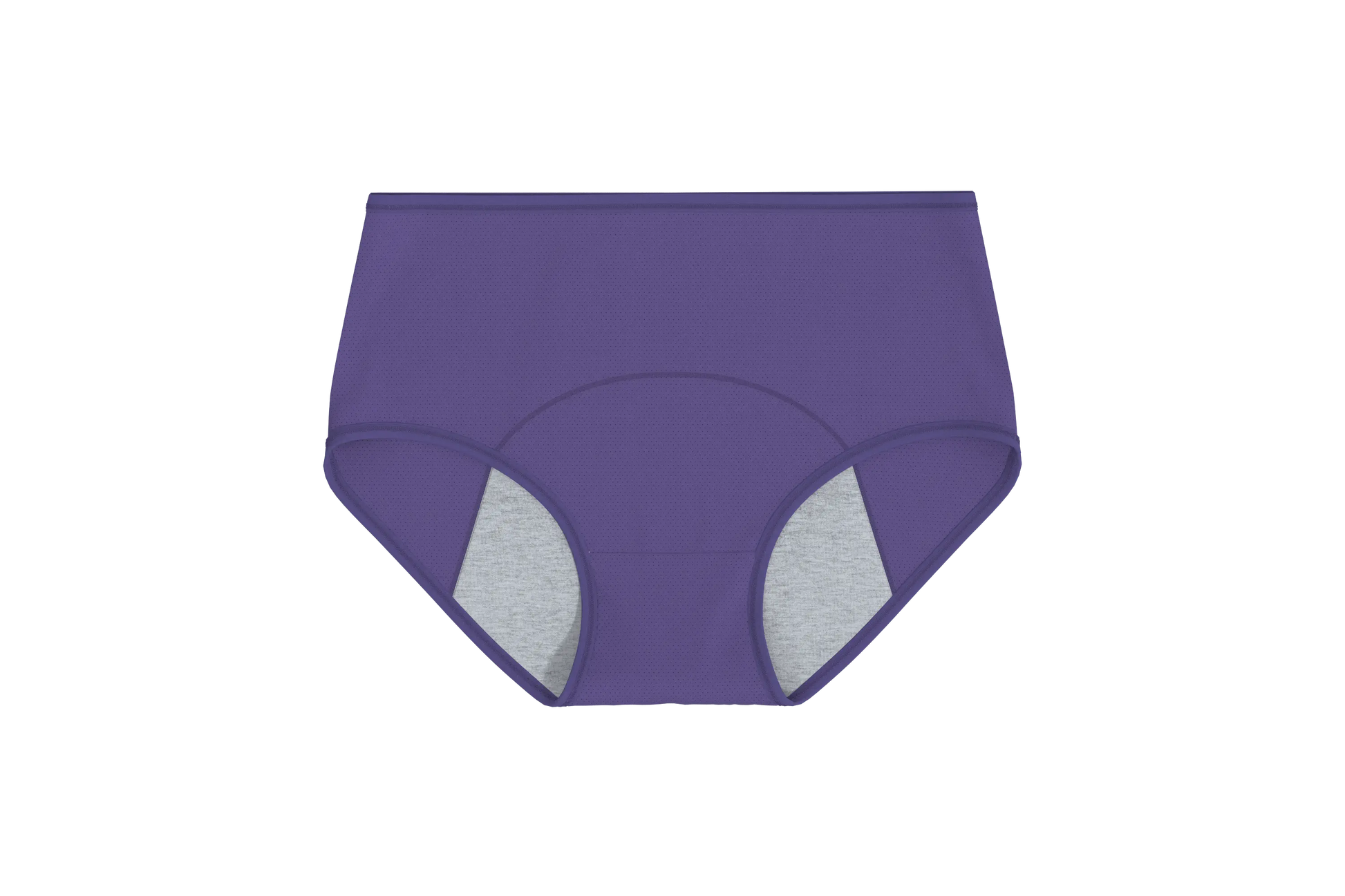Lila Inkontinenz-Slip für Damen, Vorderansicht.