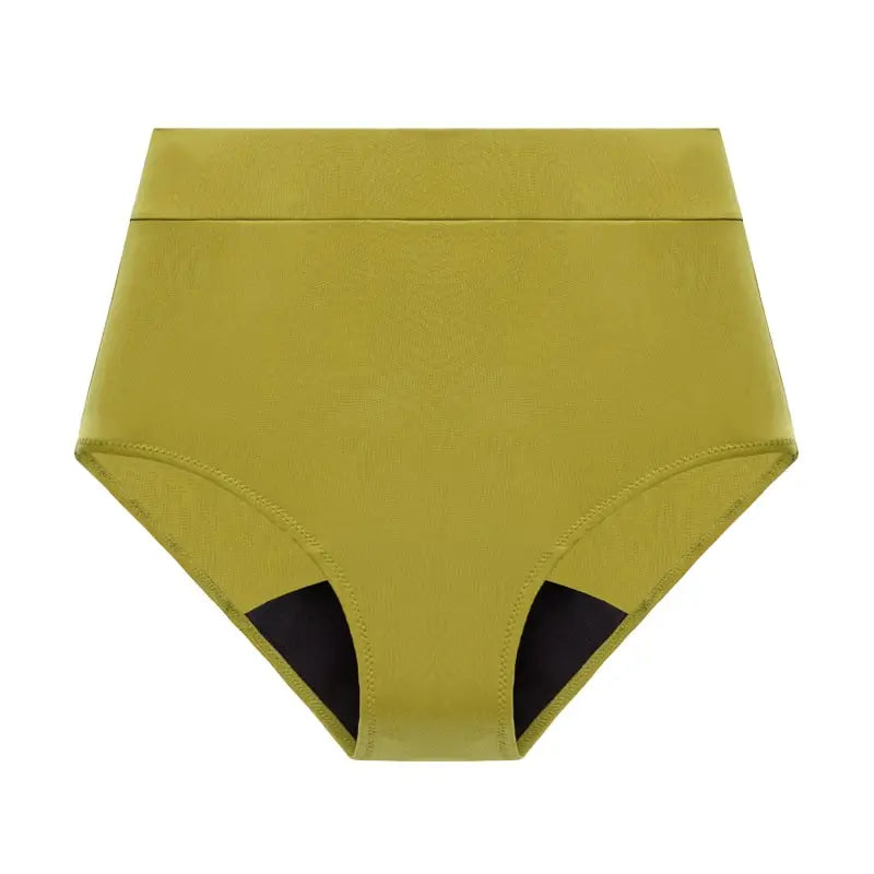 bas-de-maillot-de-bain-taille-haute-incontinence-damen-vorderansicht-olivgruen