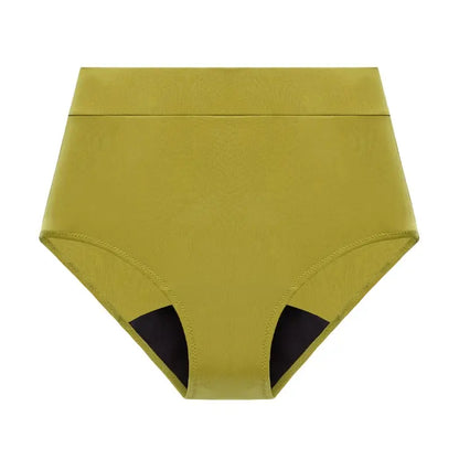 bas-de-maillot-de-bain-taille-haute-incontinence-damen-vorderansicht-olivgruen